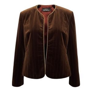 Vintage Century Boston Union Made Collarless Quilted Velvet Open Jacket